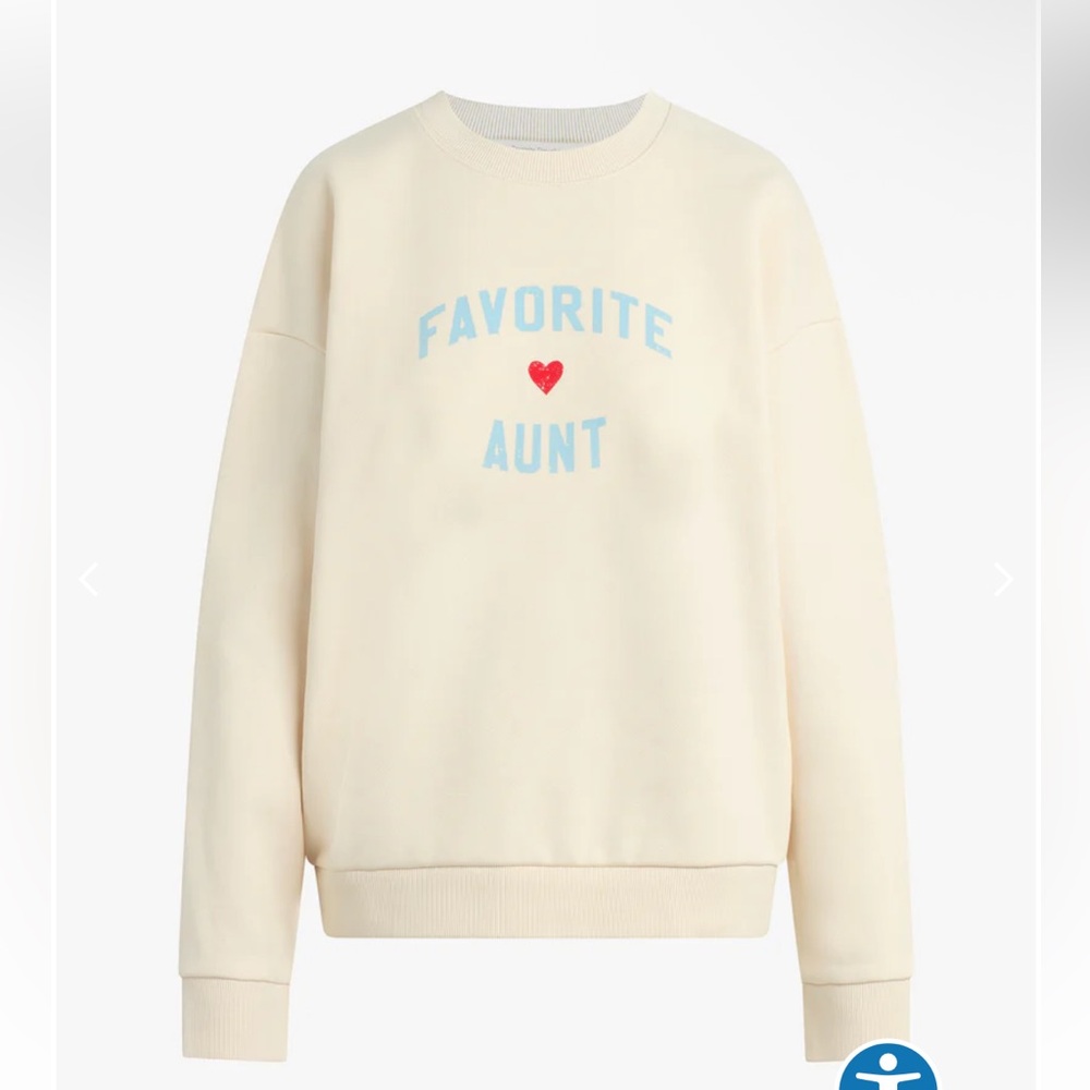 NWT Favorite Daughter FAVORITE AUNT HEART LOGO SWEATSHIRT - Size Small